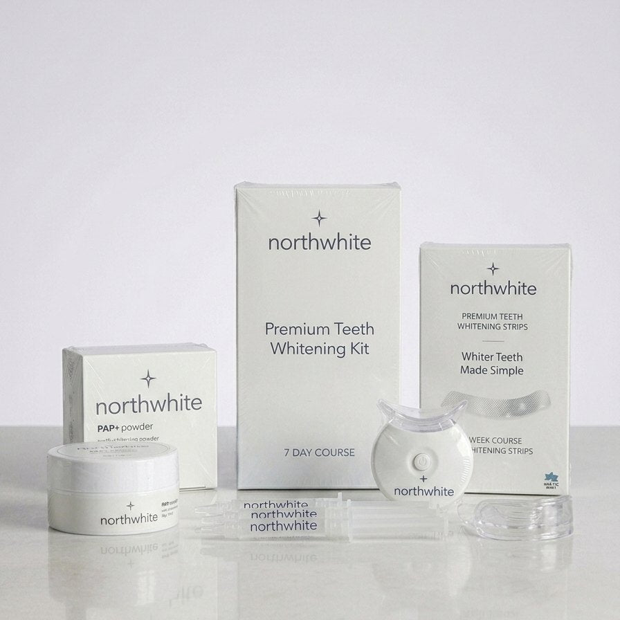 The Complete Northwhite Collection, LED whitening kit, strips and powder