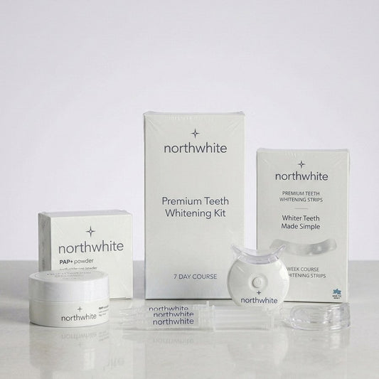 The Complete Northwhite Collection, LED whitening kit, strips and powder